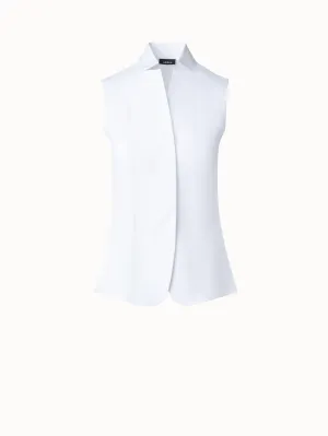 Sleeveless Cotton Stretch Blouse Akris
