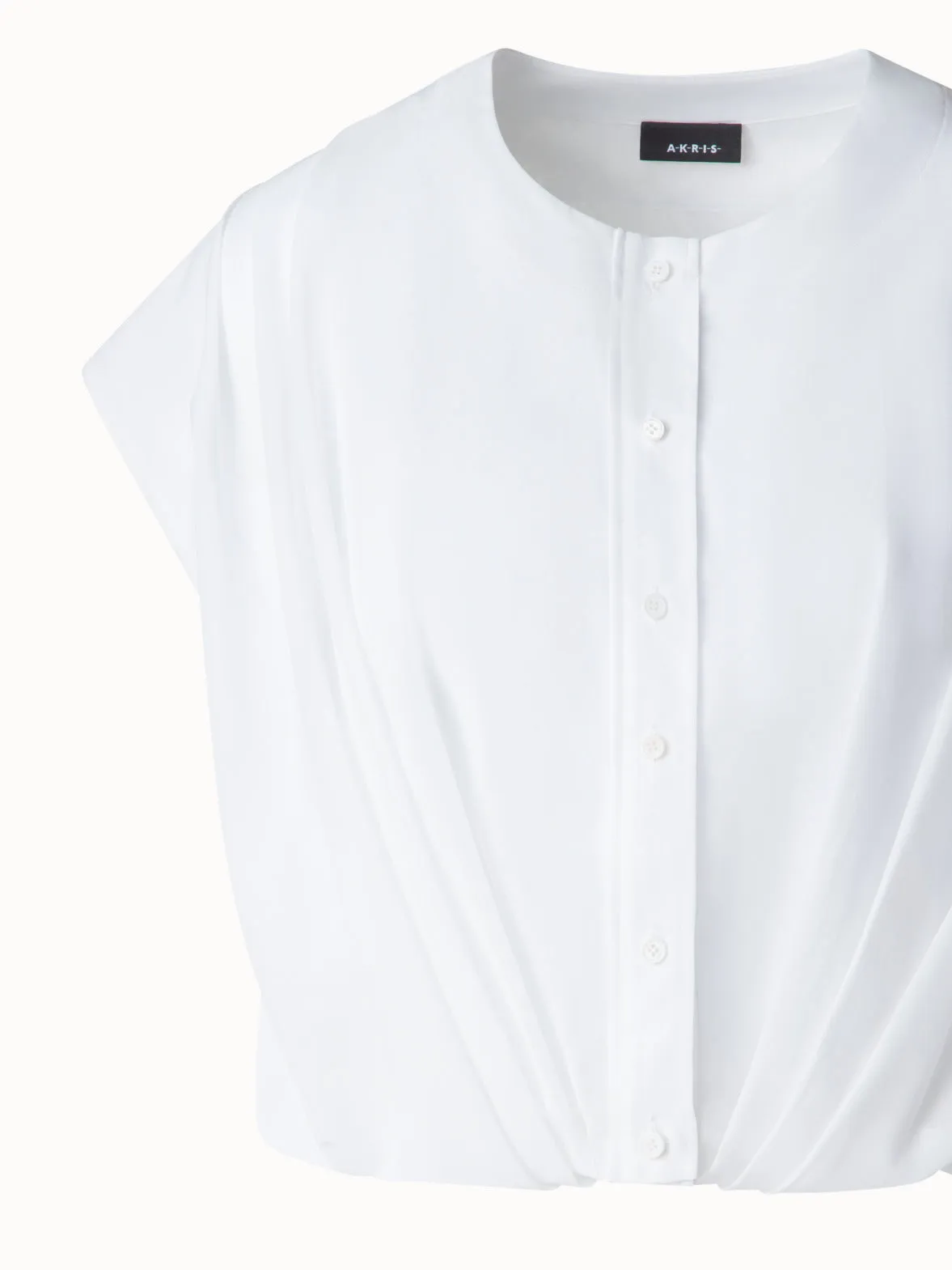 Sleeveless Cotton Voile Blouse Akris