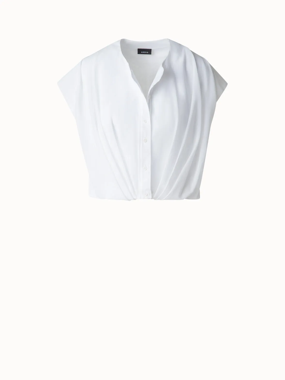 Sleeveless Cotton Voile Blouse Akris