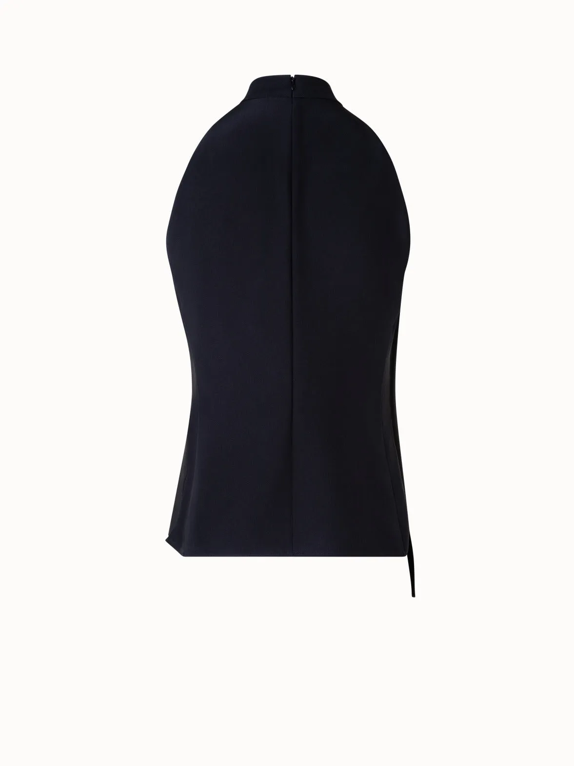 Sleeveless Silk Blouse with Asymmetrical Front Akris