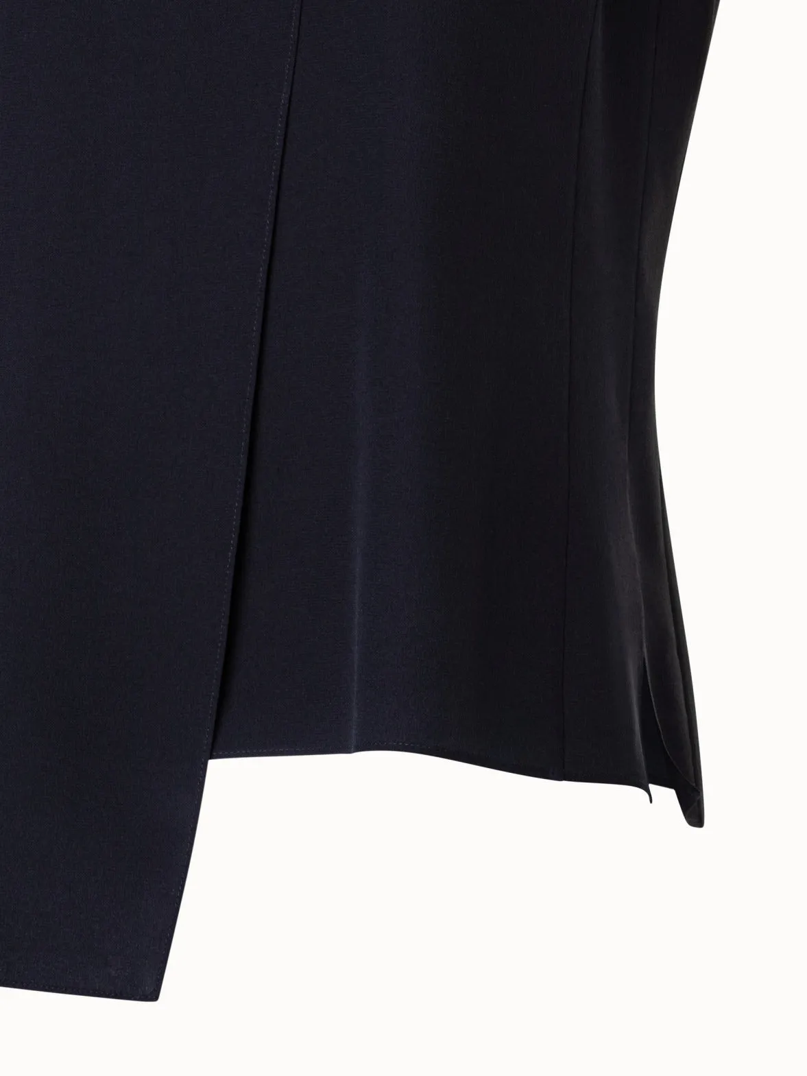 Sleeveless Silk Blouse with Asymmetrical Front Akris