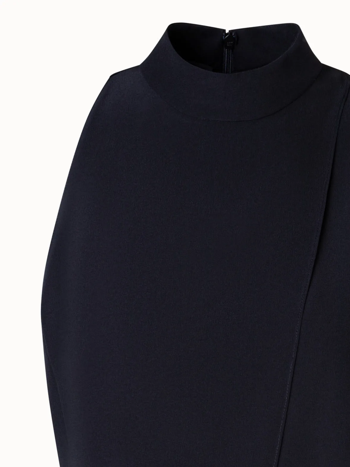 Sleeveless Silk Blouse with Asymmetrical Front Akris
