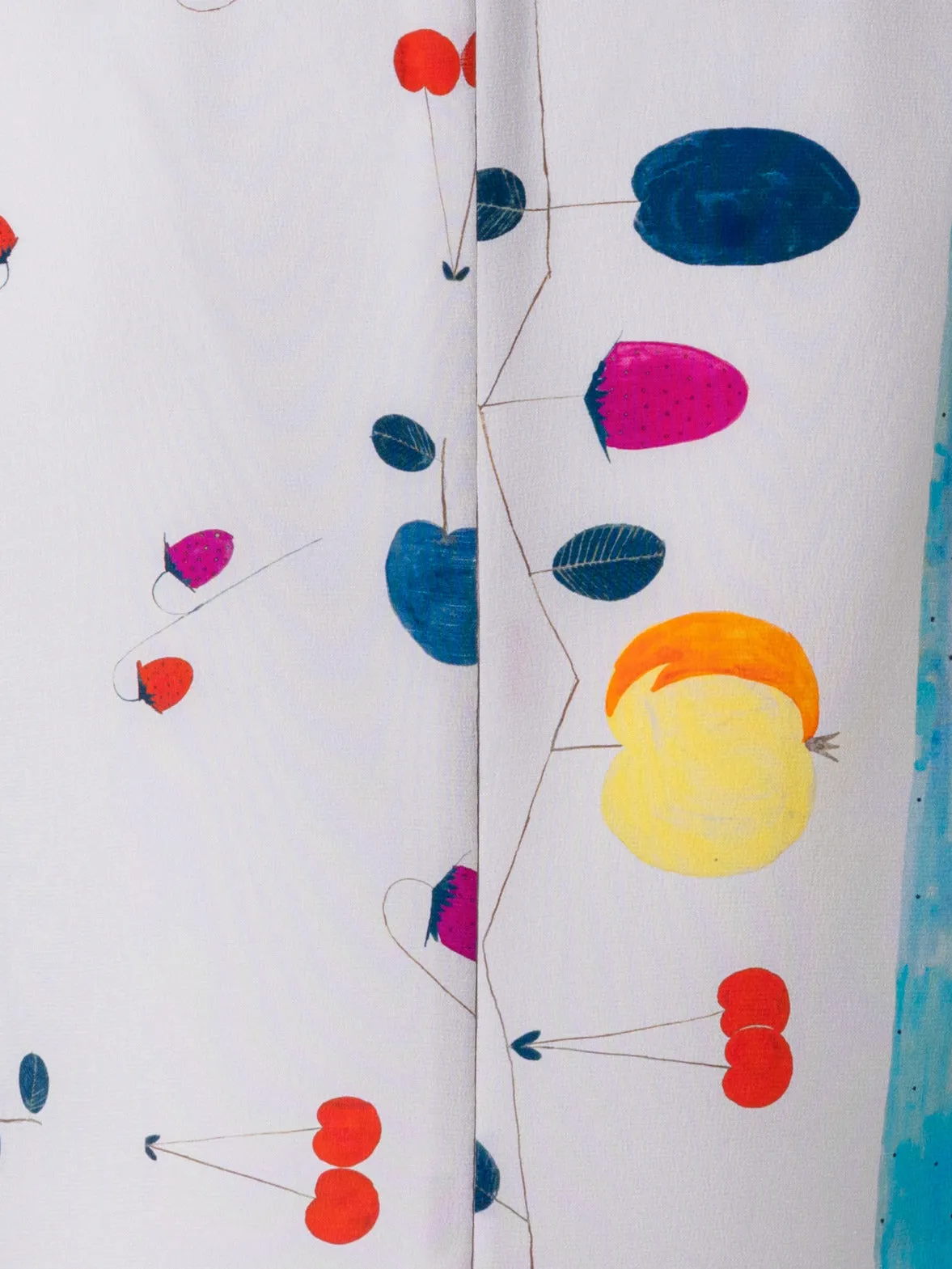 Sleeveless Silk Crêpe Blouse with Fruits Print Akris