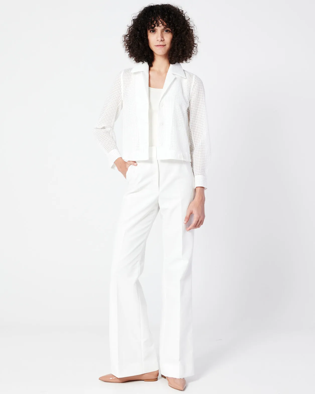 Sleeveless Silk Georgette Top Akris