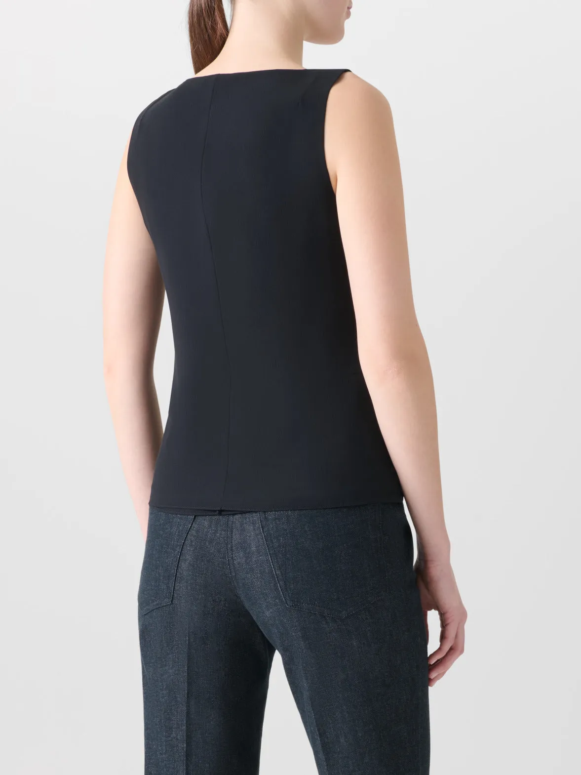 Sleeveless Silk Georgette Top Akris