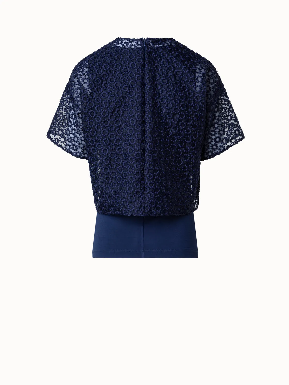 St.Gallen Flower Embroidery Organza Blouse Akris