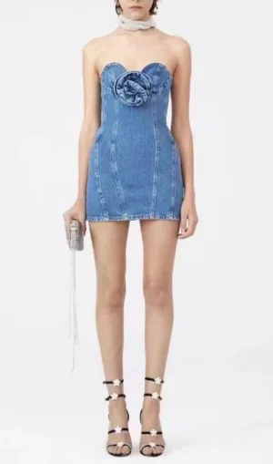 STRAPLESS DENIM MINI DRESS Gloria Lanvin