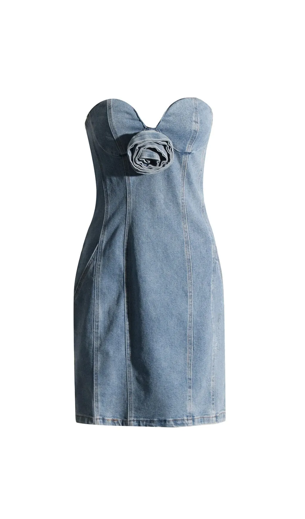 STRAPLESS DENIM MINI DRESS Gloria Lanvin