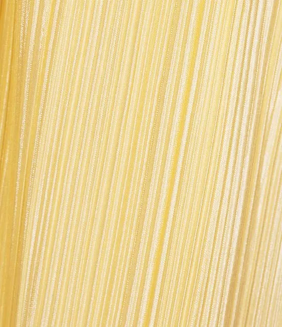 Strapless Pleated Maxi Dress in lemon Gloria Lanvin