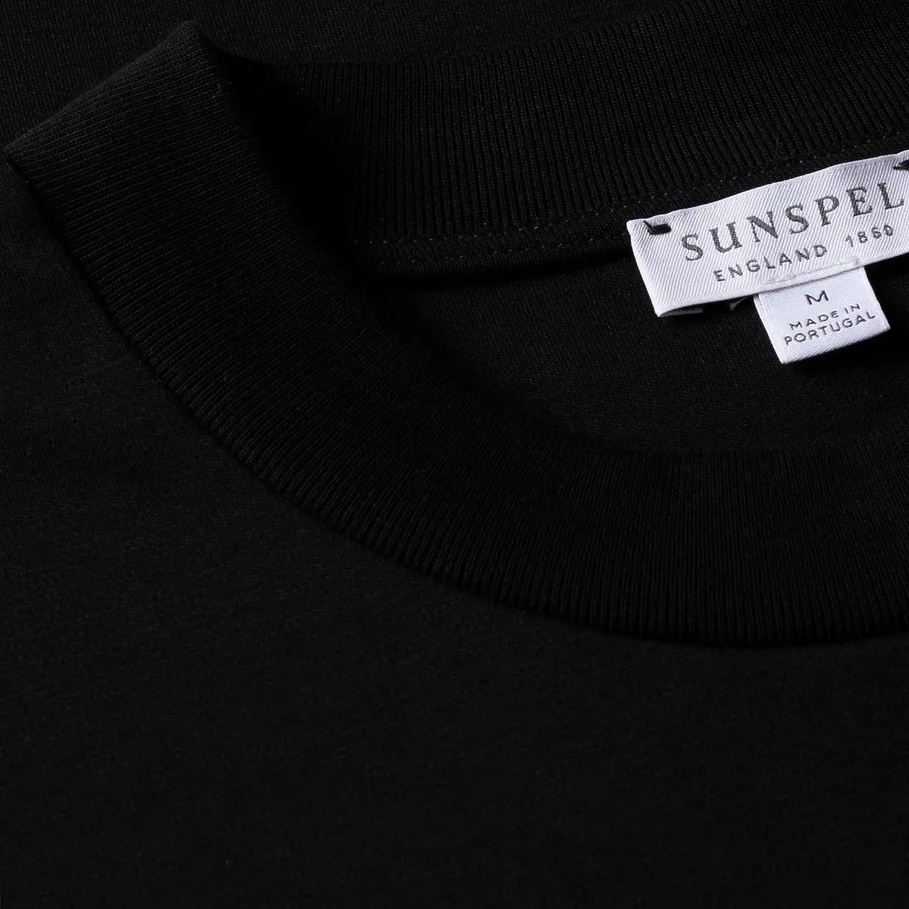 Sunspel Relaxed Fit Heavyweight Supima Cotton T-Shirt Black