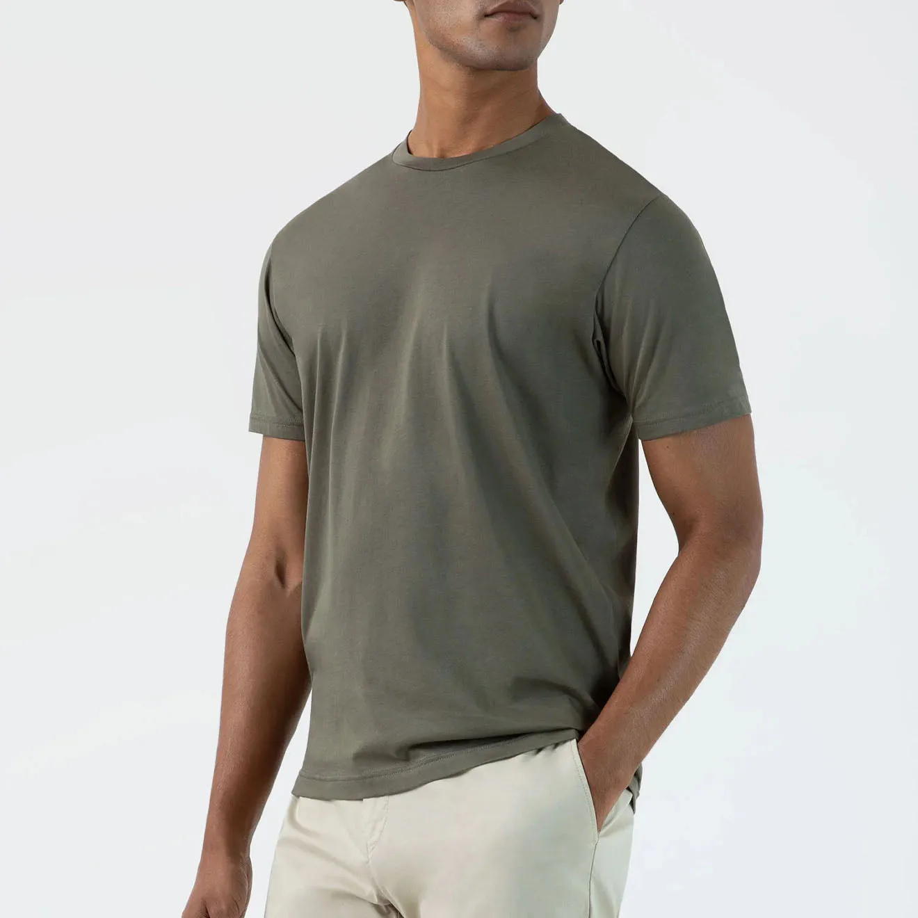 Sunspel Riviera S/S Crew Neck Tee Khaki