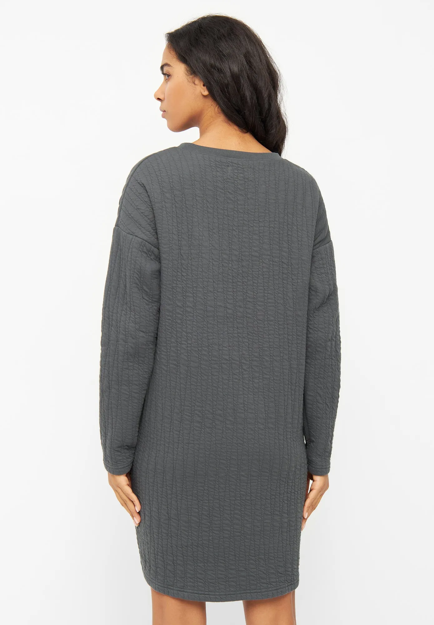 Sweat dress JOELLE organic cotton - Shadow Grey (Lines) Givn Berlin