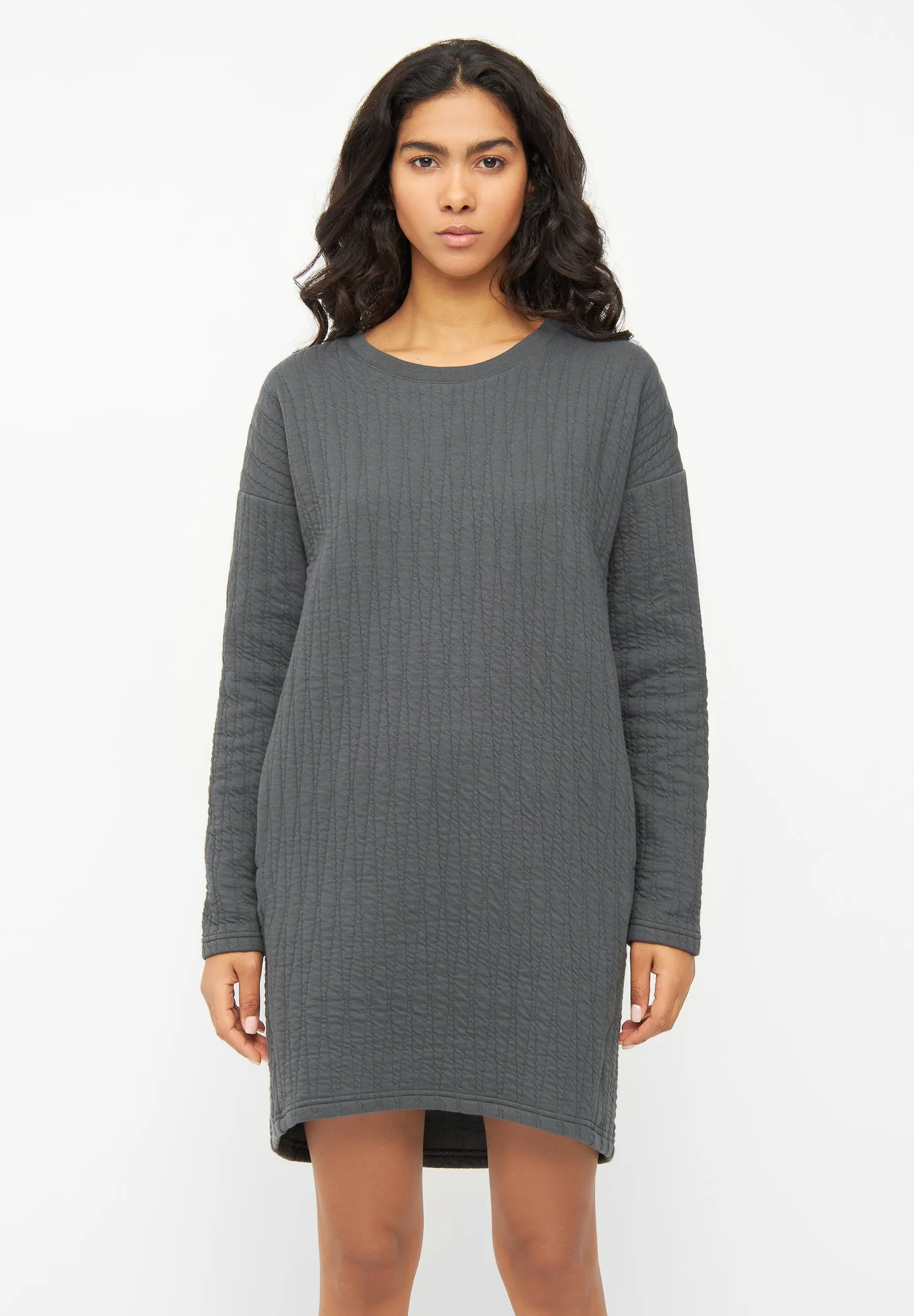 Sweat dress JOELLE organic cotton - Shadow Grey (Lines) Givn Berlin