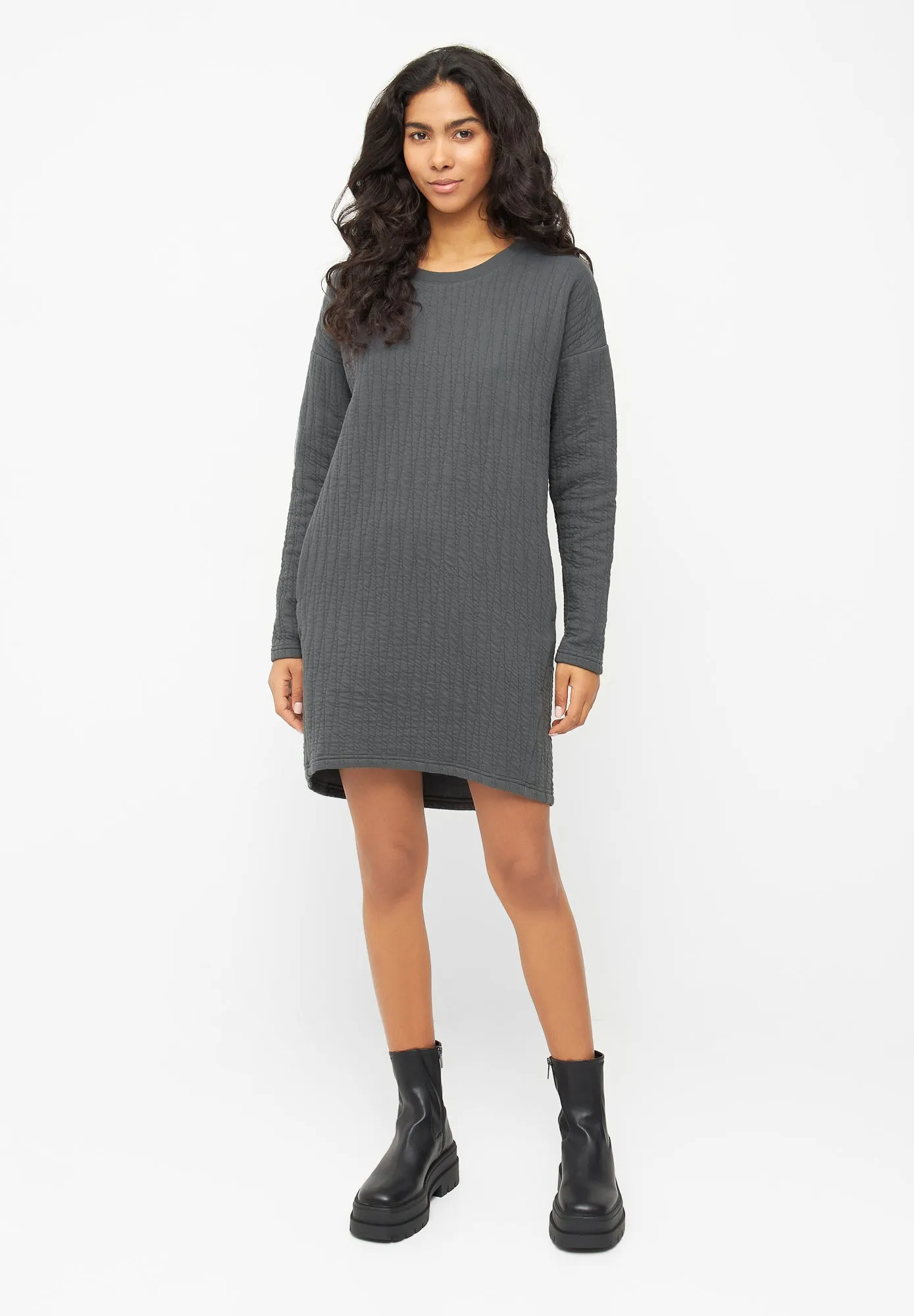 Sweat dress JOELLE organic cotton - Shadow Grey (Lines) Givn Berlin