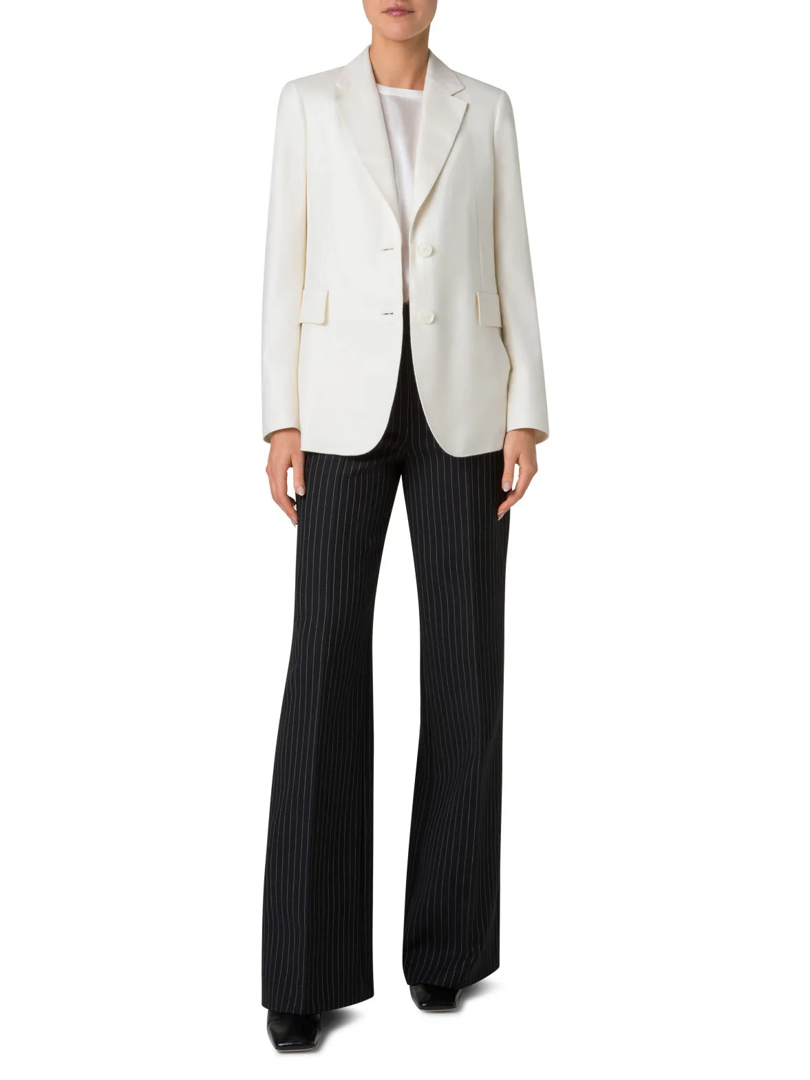 T-Shirt Blouse in Silk Satin Akris