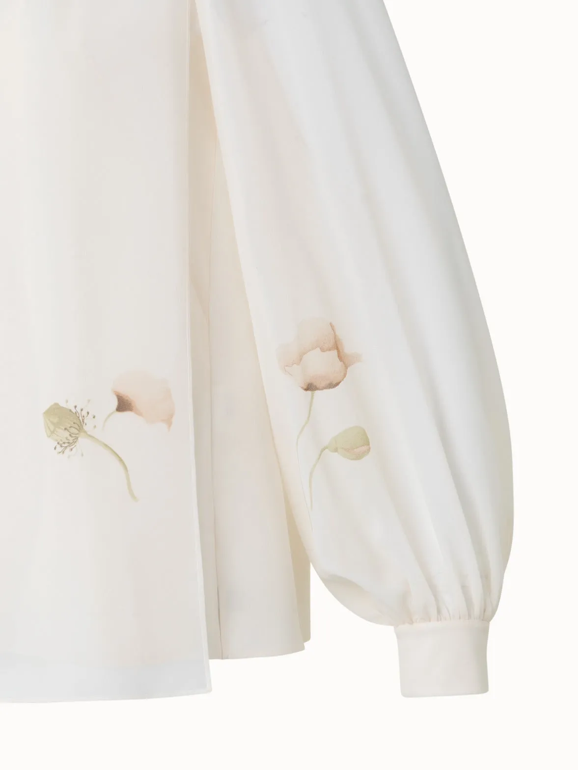 Tie Neck Silk Blouse with Anemone Print Akris