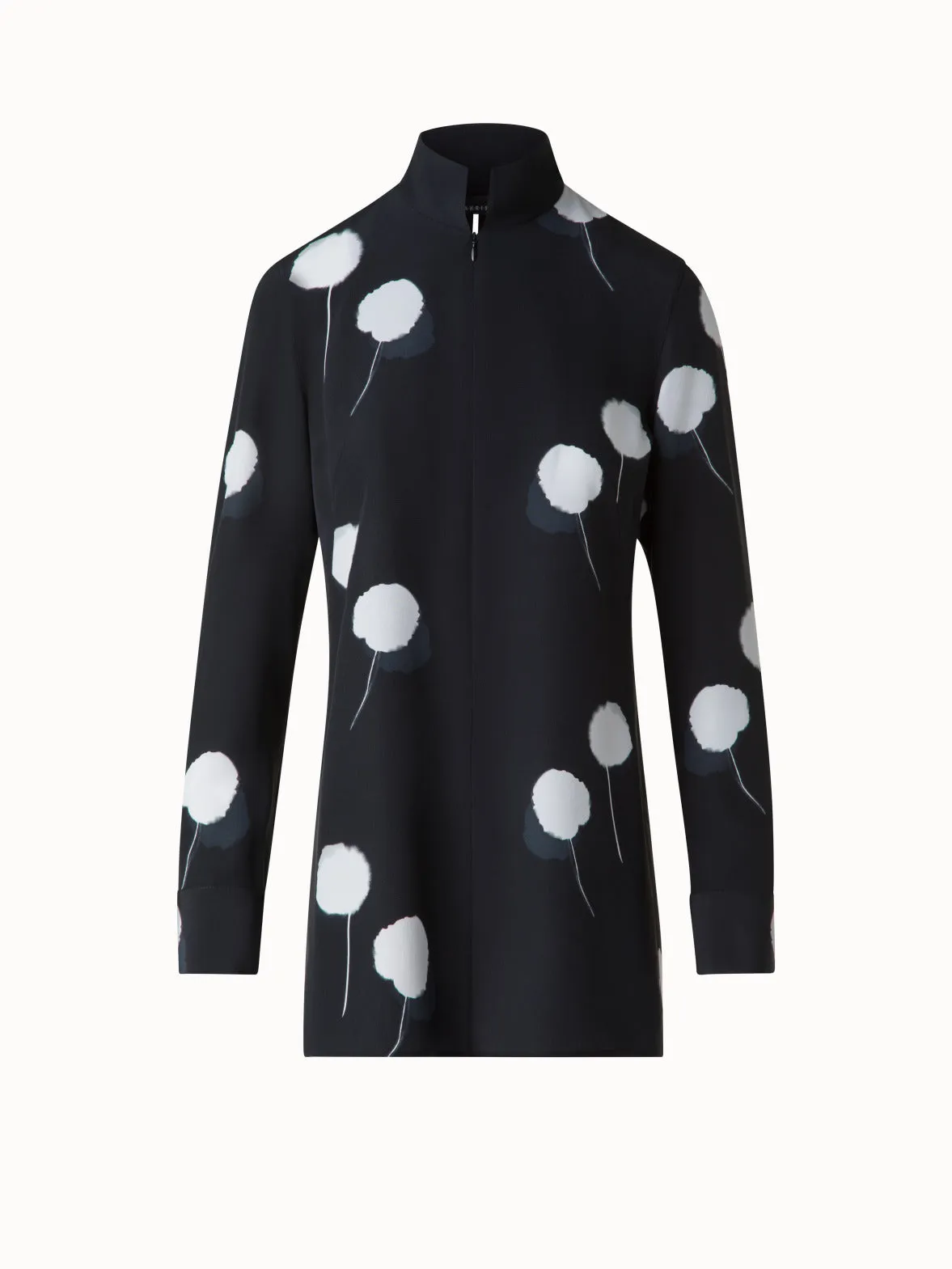 Tunic Blouse in Silk with Dandelion Print Akris