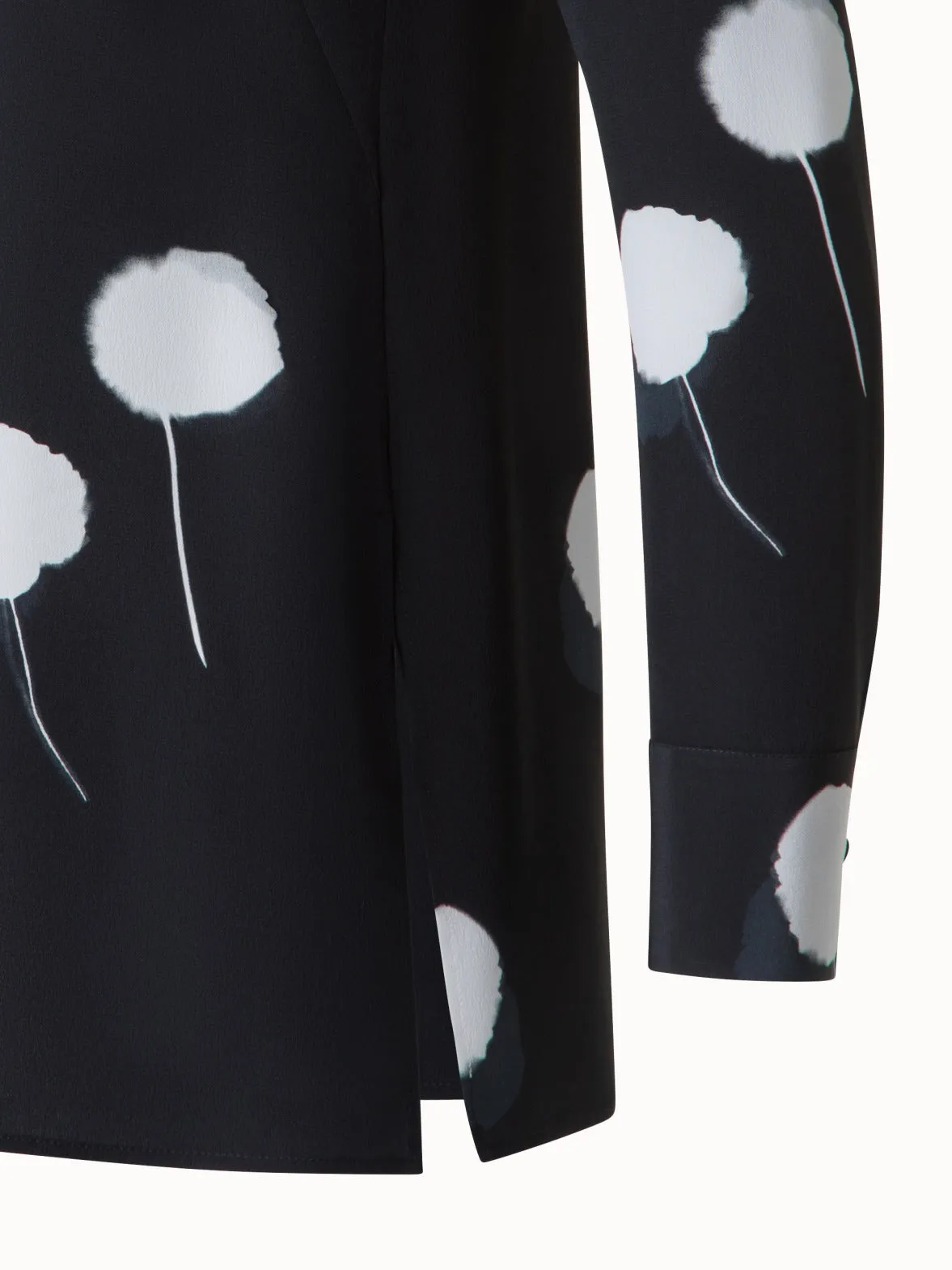 Tunic Blouse in Silk with Dandelion Print Akris