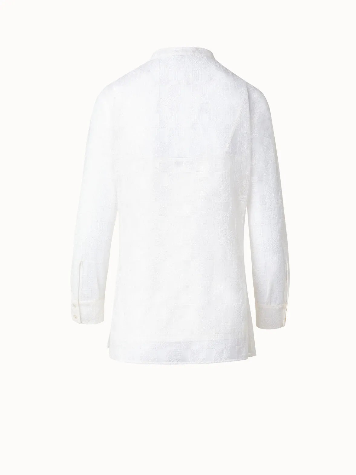 Tunic Blouse with Lizzy Grid Embroidery Akris
