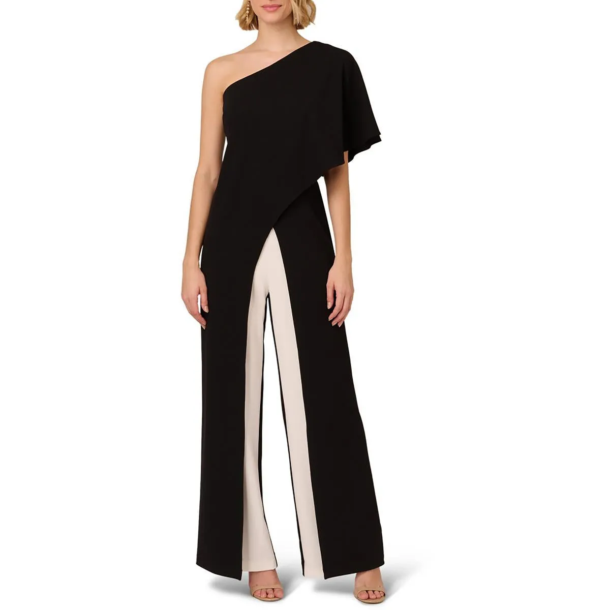 Womens Colorblock Polyester Jumpsuit