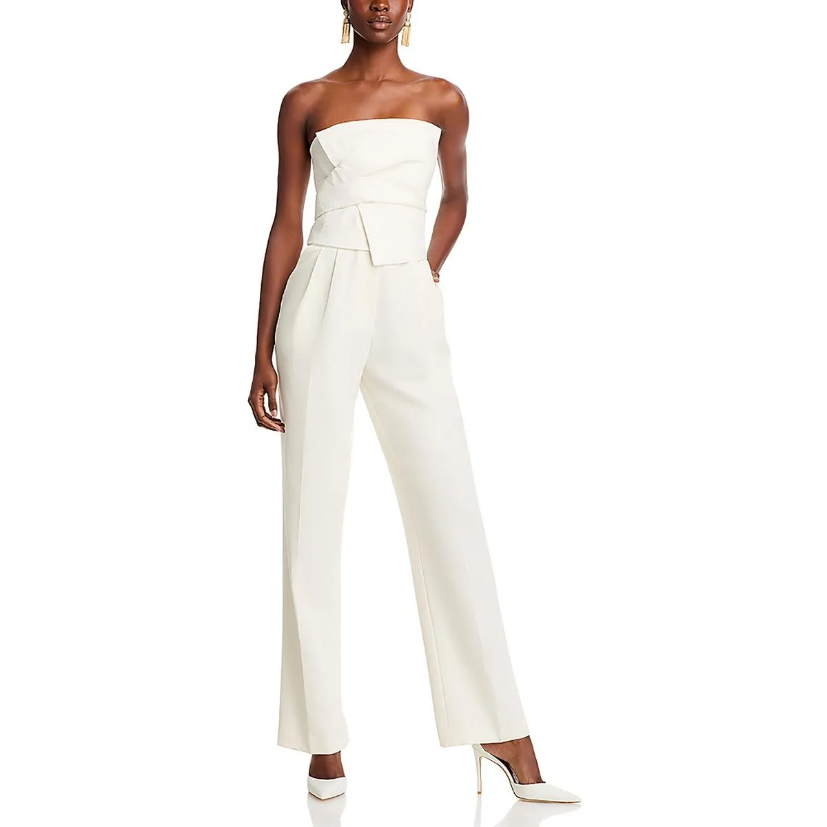 Womens Lace Strapless Jumpsuit