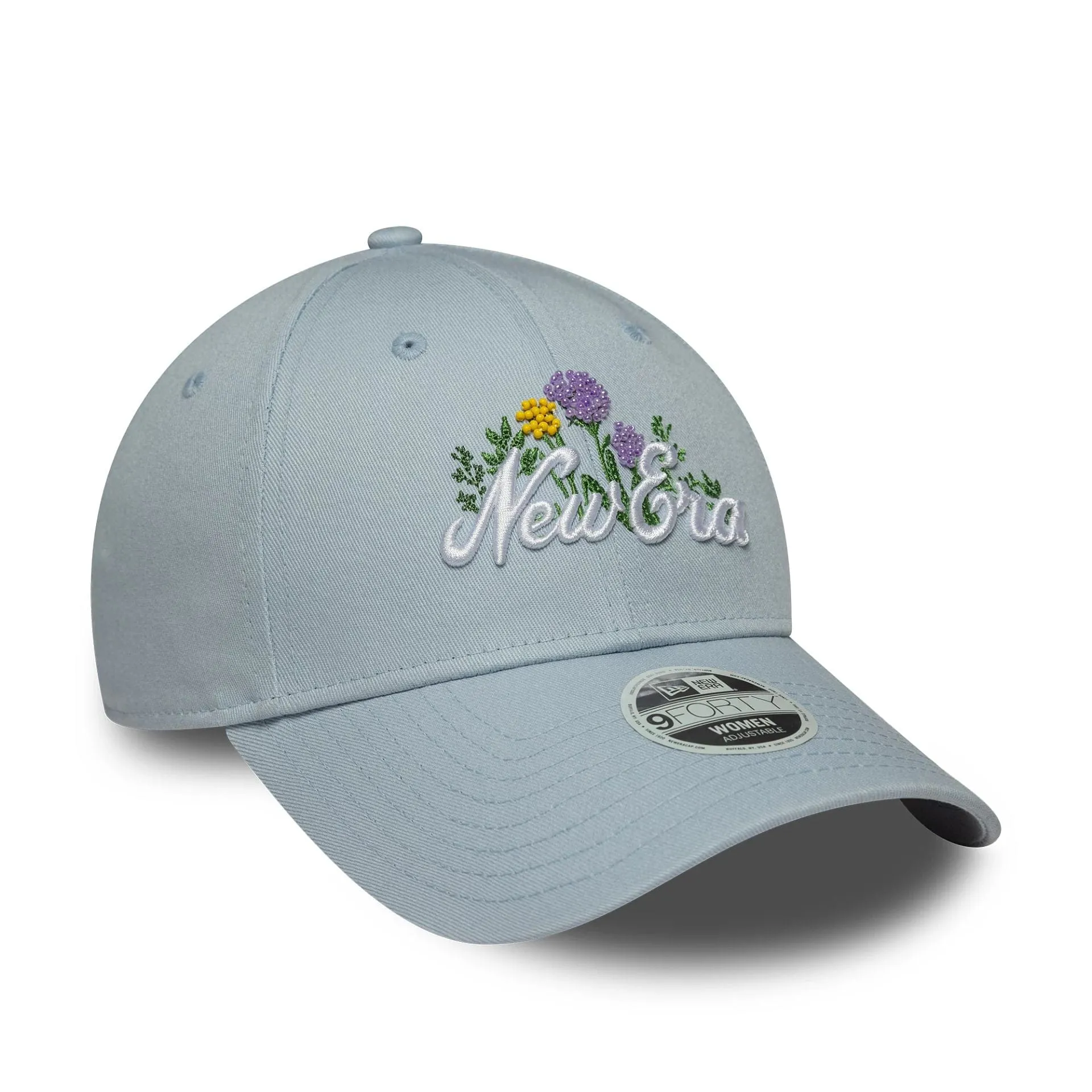 Womens New Era Beaded Pastel Blue 9FORTY Adjustable Cap Billy J