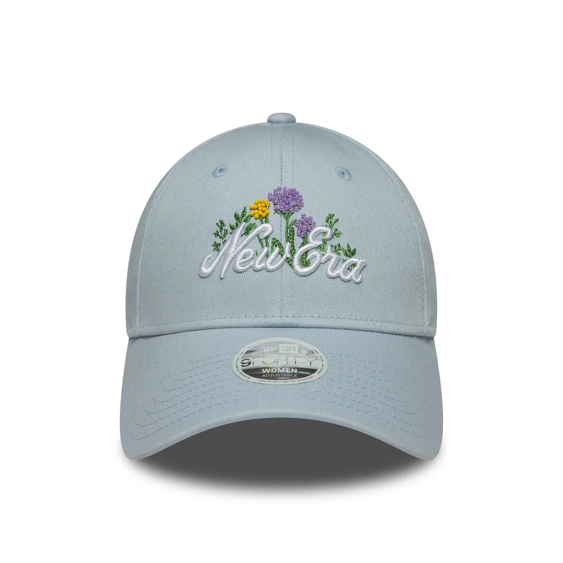 Womens New Era Beaded Pastel Blue 9FORTY Adjustable Cap Billy J