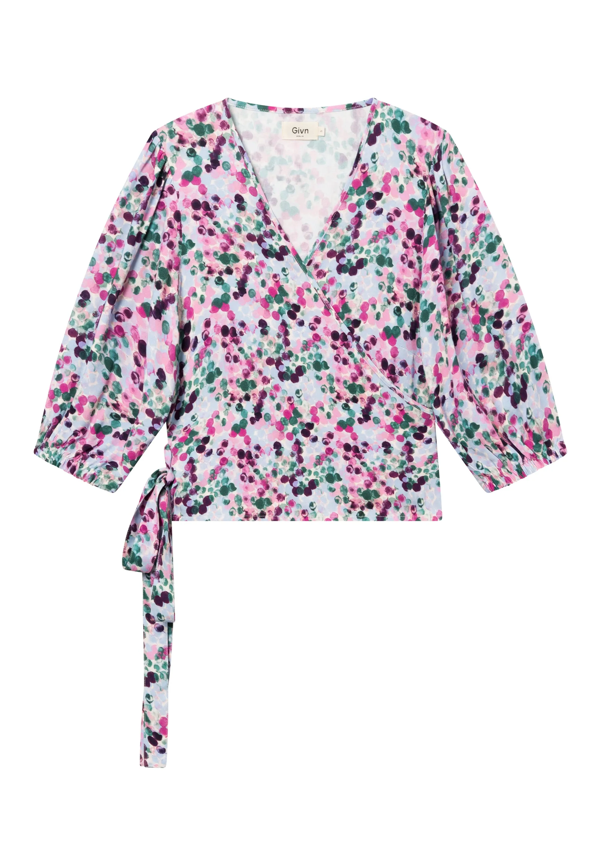 Wrap Blouse GBNATASHA From LENZING™ ECOVERO™ - Green / Violet (Bubbles) Givn Berlin