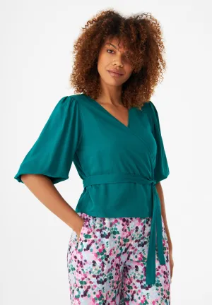 Wrap Blouse GBNATASHA From LENZING™ ECOVERO™ - Malachite Green Givn Berlin