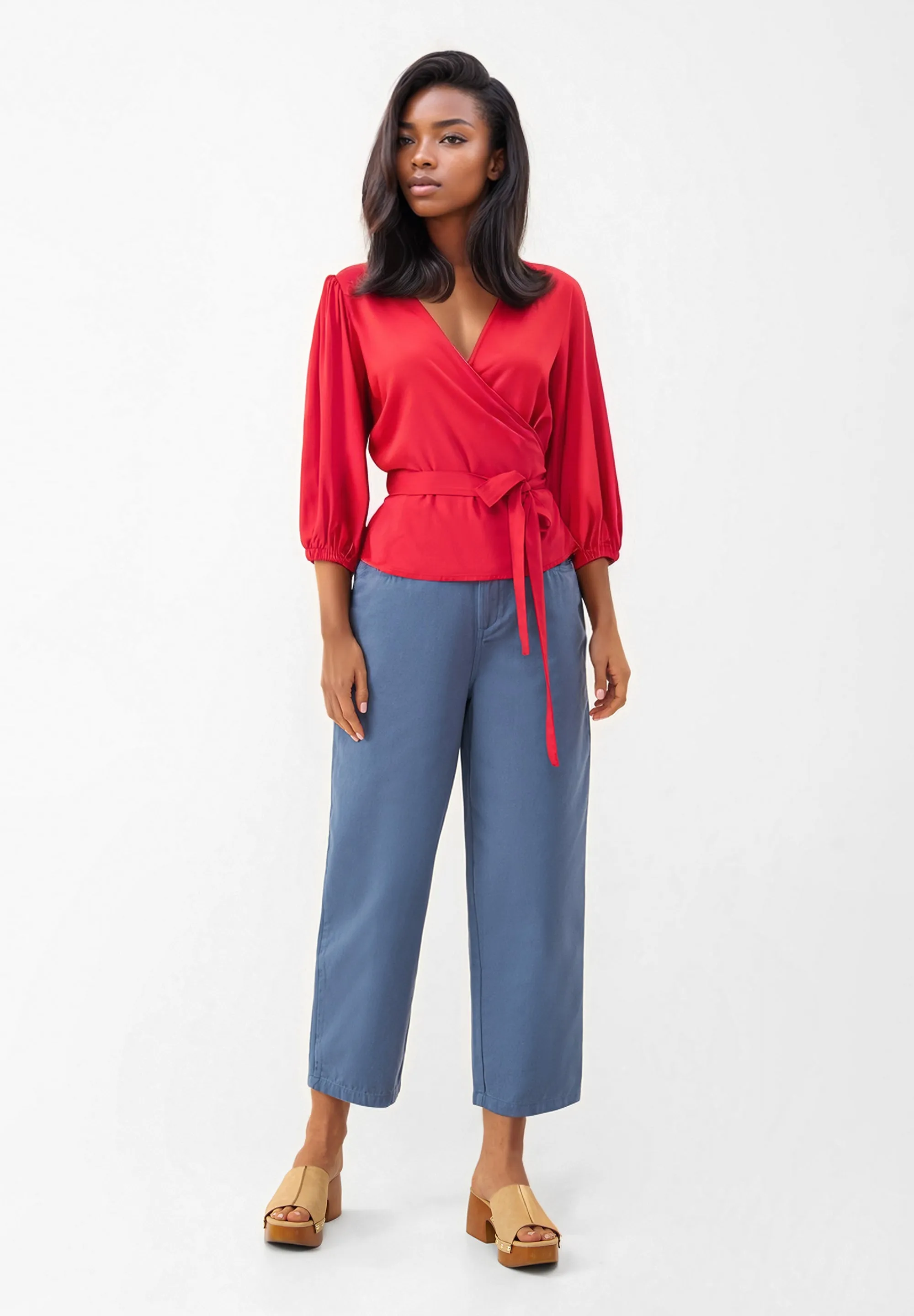 Wrap Blouse GBNATASHA From LENZING™ ECOVERO™ - Strawberry Givn Berlin