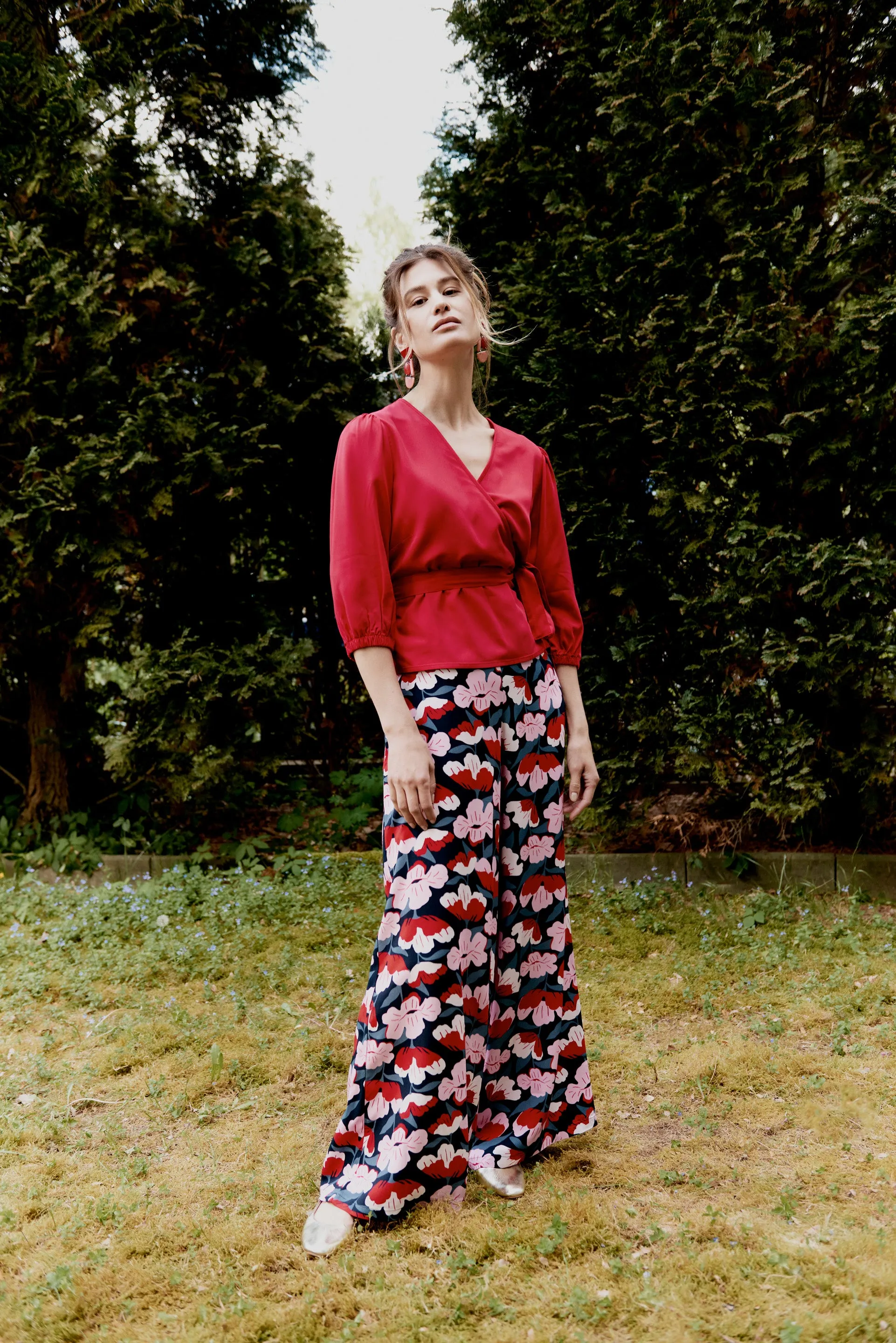 Wrap Blouse GBNATASHA From LENZING™ ECOVERO™ - Strawberry Givn Berlin