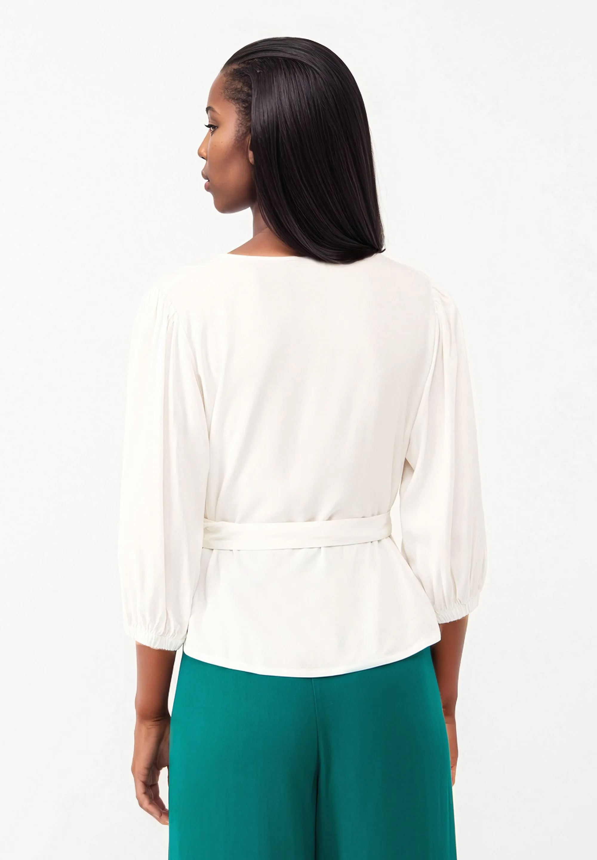 Wrap Blouse GBNATASHA From LENZING™ ECOVERO™ - White Givn Berlin