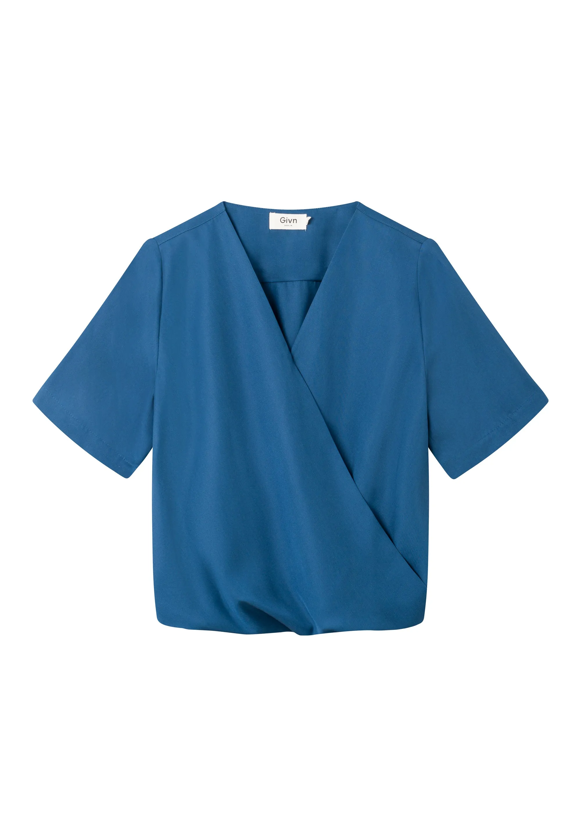 Wrap blouse MISHA in TENCEL™ REFIBRA™ Lyocell - Ocean Blue (Refibra) Givn Berlin