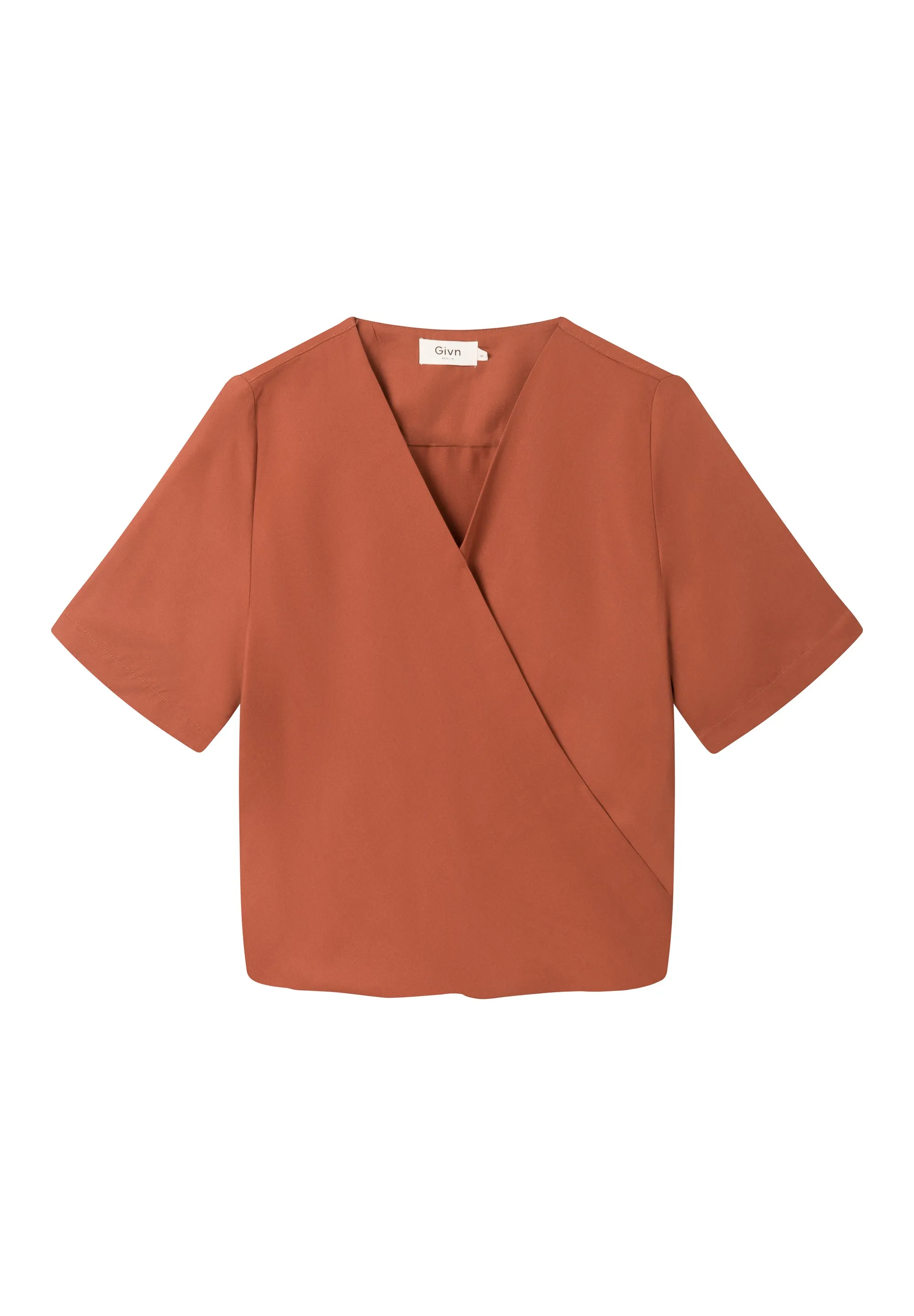 Wrap blouse MISHA in TENCEL™ REFIBRA™ Lyocell - Terracotta (Refibra) Givn Berlin