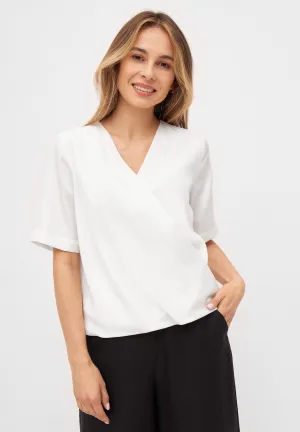 Wrap blouse MISHA in TENCEL™ REFIBRA™ Lyocell - White (Refibra) Givn Berlin