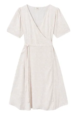 Wrap dress VANESSA from LENZING™ ECOVERO™ - Clay / White (Flowers) Givn Berlin