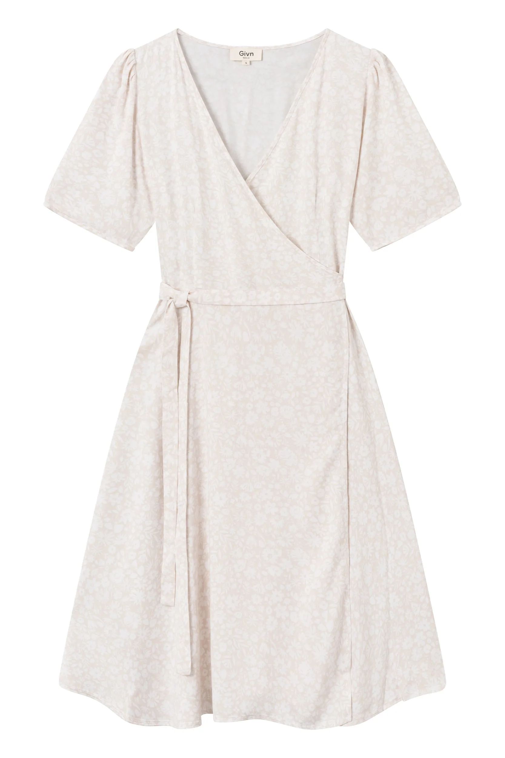 Wrap dress VANESSA from LENZING™ ECOVERO™ - Clay / White (Flowers) Givn Berlin